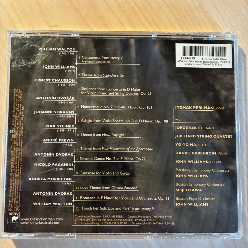Classic Perlman Rhapsody CD - Picture 3 of 3